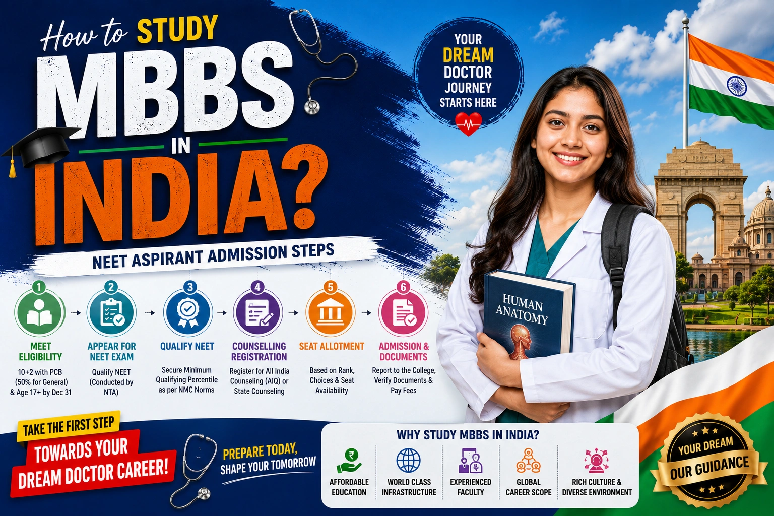 How to Study MBBS in India? NEET Aspirant Admission Steps